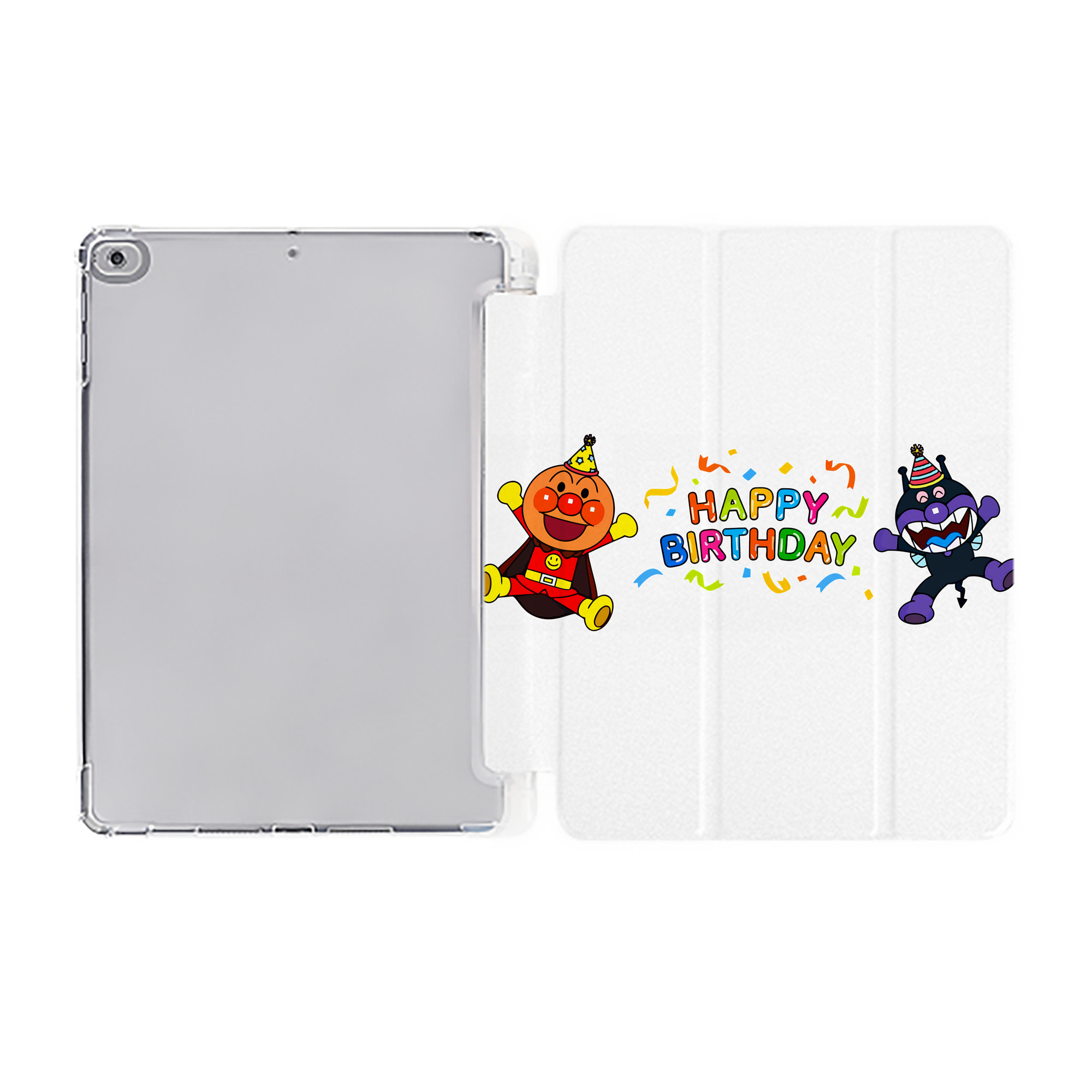 （画像用） アンパンマン Anpanman IPad ケース ペン収納付き 三つ折りスタンド PUレザー×シリコン 対応機種9.5/10.5/10.9インチ